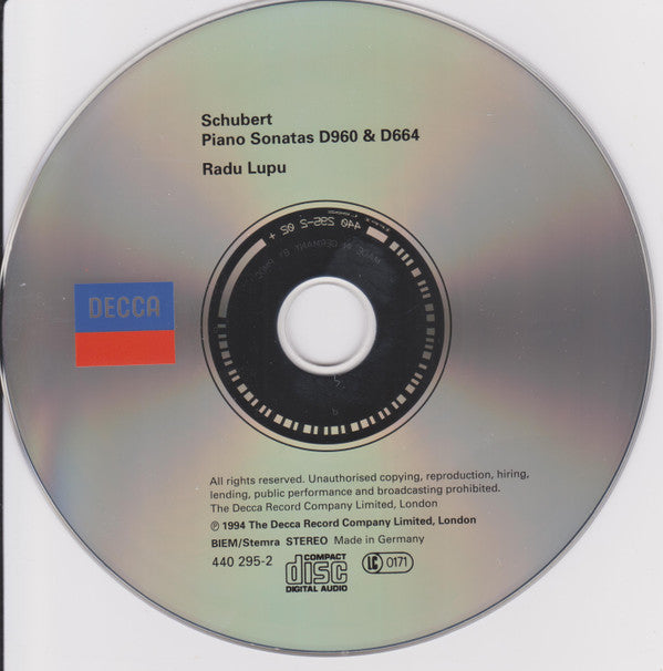 Radu Lupu - Schubert: Piano Sonatas D960 & D664 (CD) - Discords.nl