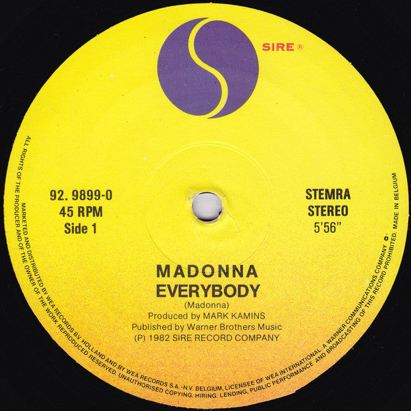 Madonna - Everybody (12" Tweedehands) - Discords.nl