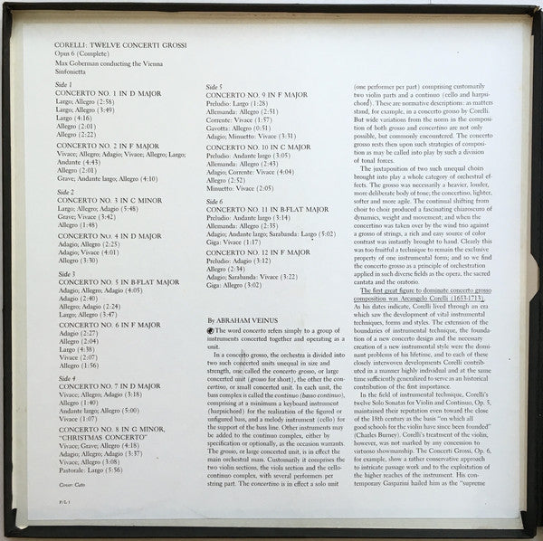 Arcangelo Corelli, Max Goberman, Vienna Sinfonietta, The - Twelve Concerti Grossi, Opus 6 Complete (Box Tweedehands) - Discords.nl