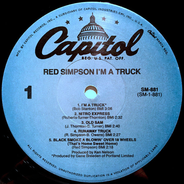 Red Simpson - I'm A Truck (LP Tweedehands) - Discords.nl