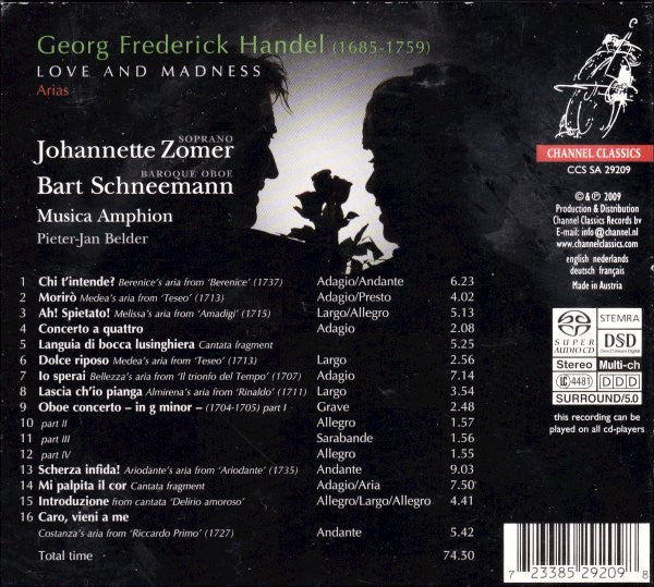 Georg Friedrich Händel - Johannette Zomer • Bart Schneemann • Musica Amphion - Arias (Love And Madness) (CD Tweedehands) - Discords.nl