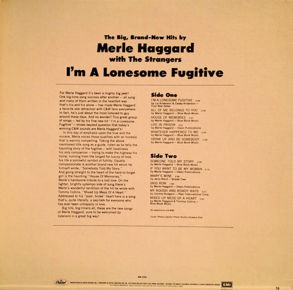 Merle Haggard And Strangers (5), The - I'm A Lonesome Fugitive (LP Tweedehands) - Discords.nl