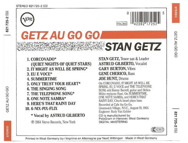 New Stan Getz Quartet, The Featuring Astrud Gilberto - Getz Au Go Go (CD) - Discords.nl