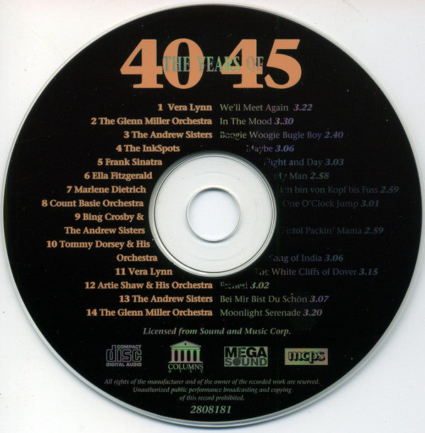 Various - The Years Of 40-45 (CD Tweedehands) - Discords.nl