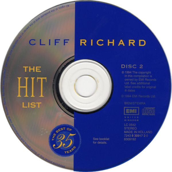 Cliff Richard - The Hit List (The Best Of 35 Years) (CD Tweedehands) - Discords.nl
