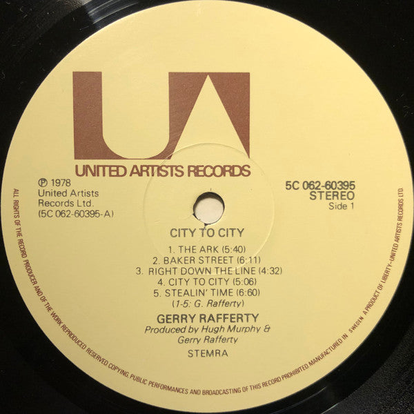 Gerry Rafferty - City To City (LP Tweedehands) - Discords.nl