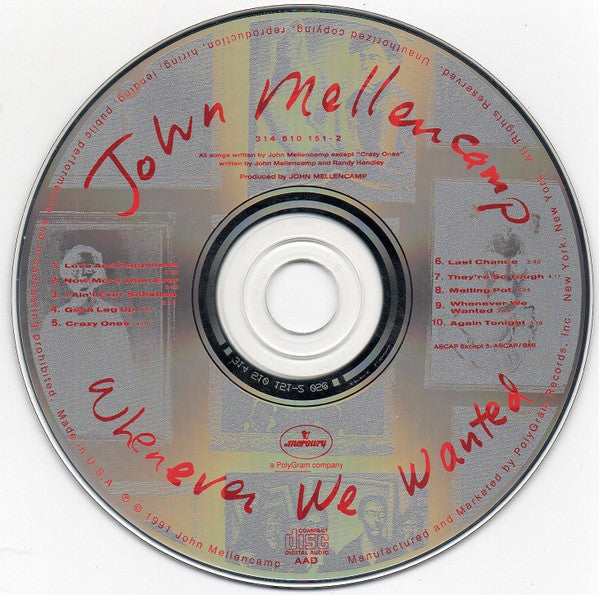 John Cougar Mellencamp - Whenever We Wanted (CD) - Discords.nl