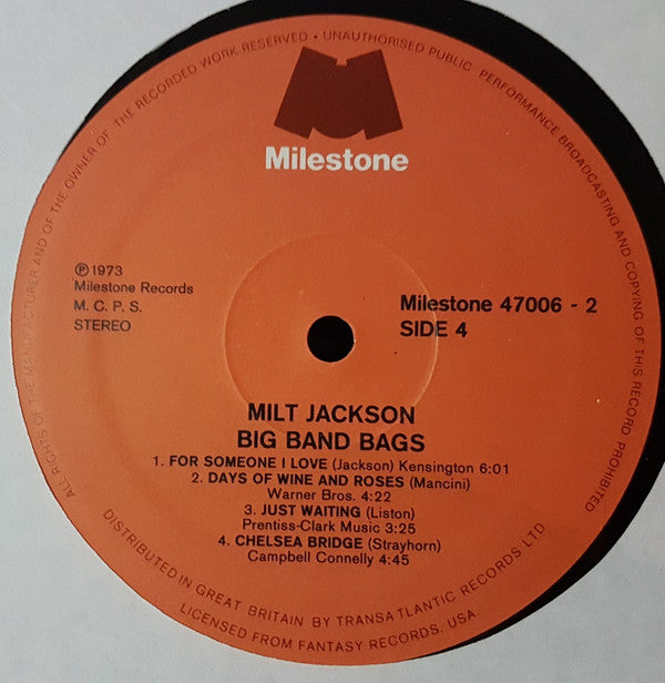 Milt Jackson - Big Band Bags (LP Tweedehands) - Discords.nl