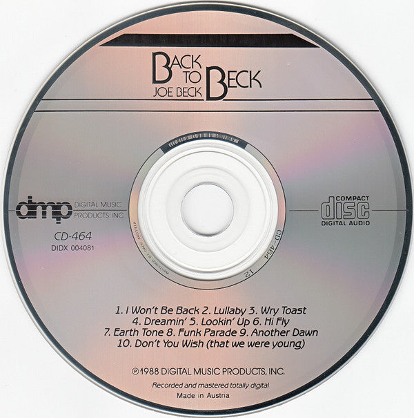 Joe Beck - Back To Beck (CD Tweedehands) - Discords.nl