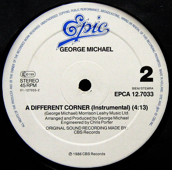 George Michael - A Different Corner (12" Tweedehands) - Discords.nl