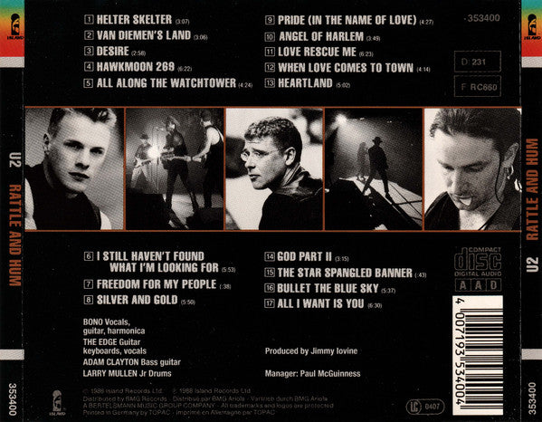 U2 - Rattle And Hum (CD Tweedehands) - Discords.nl