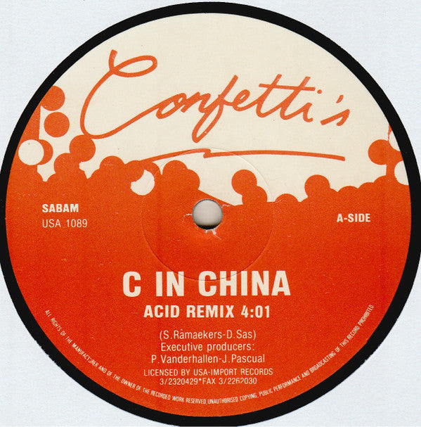 Confetti's - C In China (Acid Remix) (12" Tweedehands) - Discords.nl