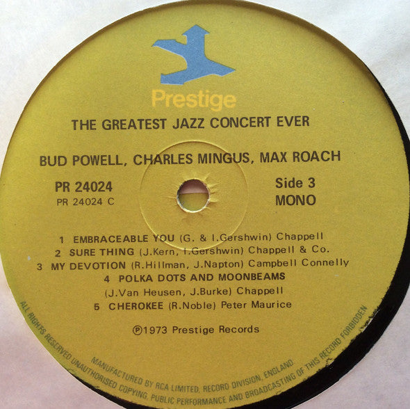 Charlie Parker, Dizzy Gillespie, Bud Powell, Charles Mingus, Max Roach - The Greatest Jazz Concert Ever (LP Tweedehands) - Discords.nl