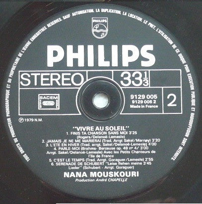 Nana Mouskouri - Vivre Au Soleil (LP Tweedehands) - Discords.nl