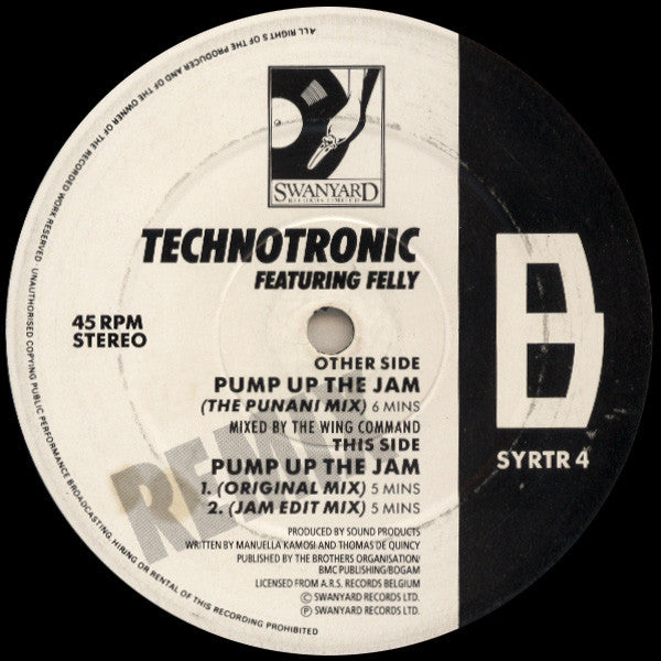 Technotronic Featuring Felly - Pump Up The Jam (Remix) (12" Tweedehands) - Discords.nl