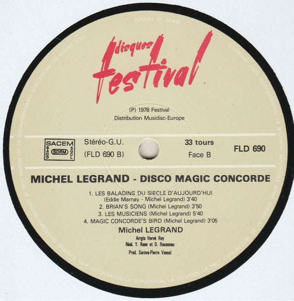 Michel Legrand - Disco Magic Concorde (LP Tweedehands) - Discords.nl