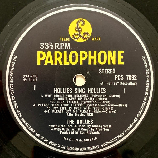 The Hollies - Hollies Sing Hollies (LP Tweedehands) - Discords.nl