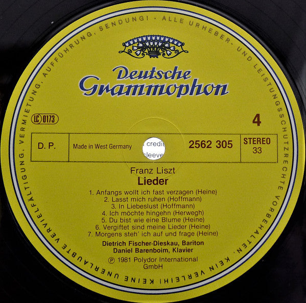 Franz Liszt - Dietrich Fischer-Dieskau, Daniel Barenboim - Lieder (Box Tweedehands) - Discords.nl