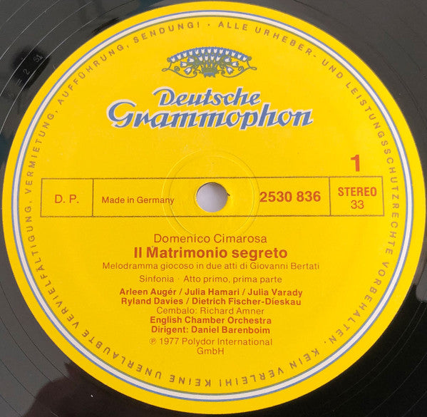 Domenico Cimarosa, Arleen Auger, Julia Hamari, Iulia Várady, Ryland Davies, Dietrich Fischer-Dieskau, Alberto Rinaldi, English Chamber Orchestra, Daniel Barenboim - Il Matrimonio Segreto (The Secret Marriage) (Box Tweedehands) - Discords.nl