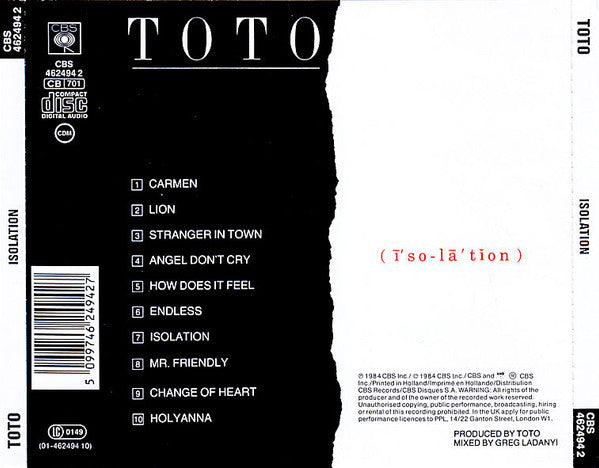 Toto - Isolation (CD Tweedehands) - Discords.nl