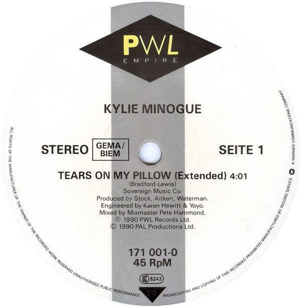 Kylie Minogue - Tears On My Pillow (12" Tweedehands) - Discords.nl