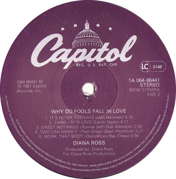 Diana Ross - Why Do Fools Fall In Love (LP Tweedehands) - Discords.nl