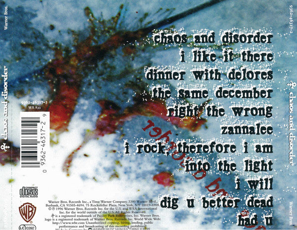 Artist (Formerly Known As Prince), The - Chaos And Disorder (CD Tweedehands) - Discords.nl