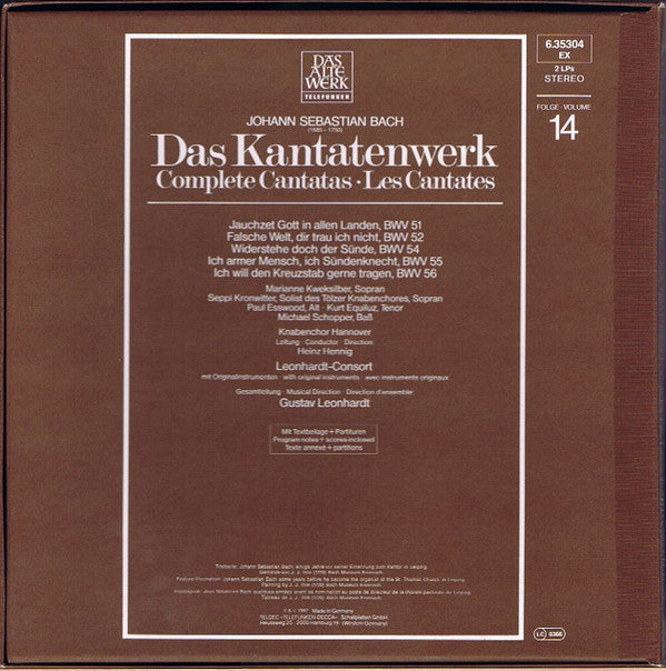 Johann Sebastian Bach - Kantatenwerk · Complete Cantatas | BWV 51, 52, 54, 55, 56 | Vol. 14 (Box Tweedehands) - Discords.nl