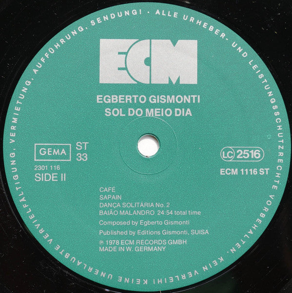 Egberto Gismonti - Sol Do Meio Dia (LP Tweedehands) - Discords.nl