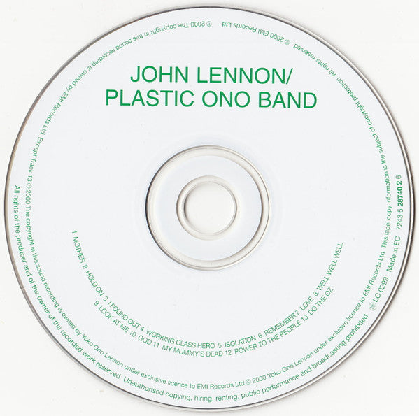 John Lennon / Plastic Ono Band, The - John Lennon / Plastic Ono Band (CD Tweedehands) - Discords.nl