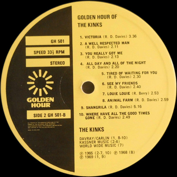 Kinks, The - Golden Hour Of The Kinks (LP Tweedehands) - Discords.nl