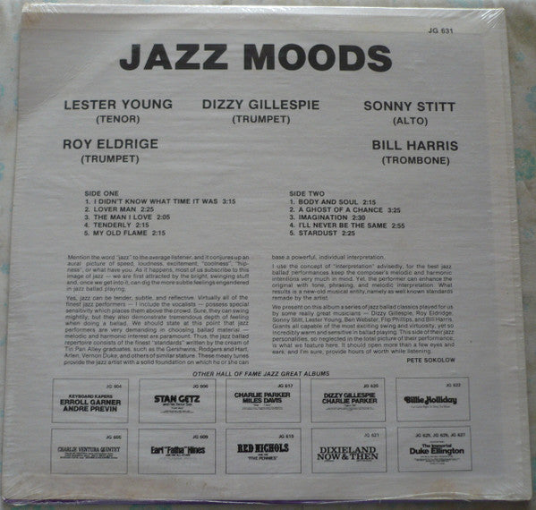 Lester Young, Sonny Stitt, Dizzy Gillespie, Bill Harris, Roy Eldridge - Jazz Moods (LP Tweedehands) - Discords.nl