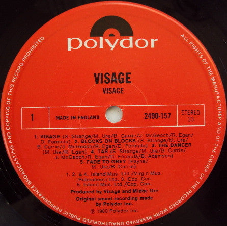 Visage - Visage (LP Tweedehands) - Discords.nl