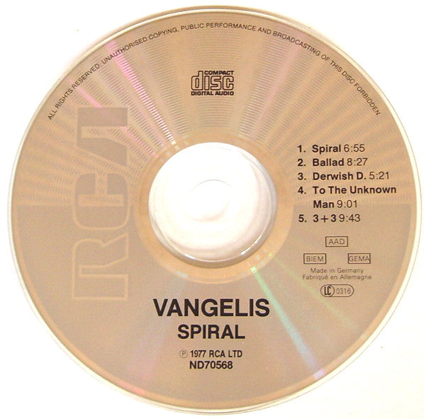 Vangelis - Spiral (CD Tweedehands) - Discords.nl