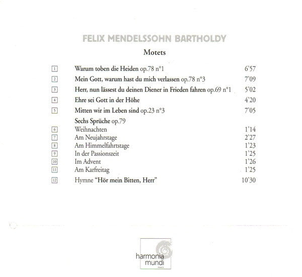 Felix Mendelssohn-Bartholdy - La Chapelle Royale, Collegium Vocale, Philippe Herreweghe - Motets & Psaumes (CD) - Discords.nl