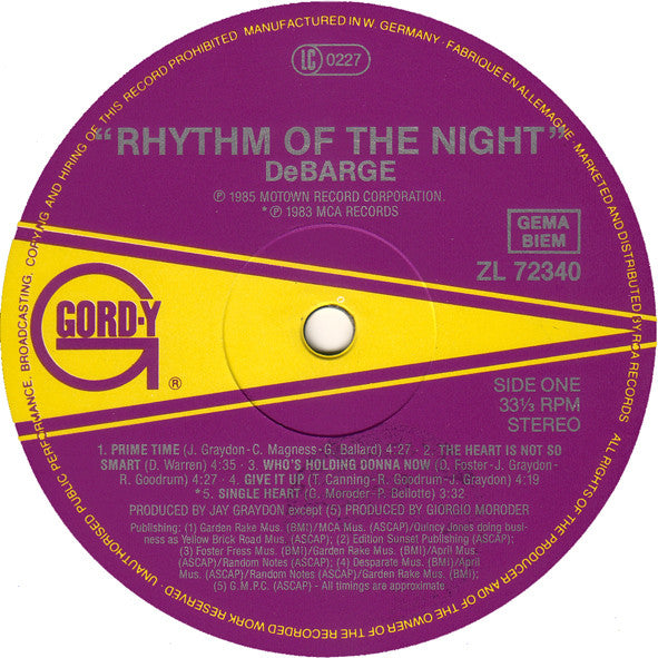 DeBarge - Rhythm Of The Night (12" Tweedehands) - Discords.nl