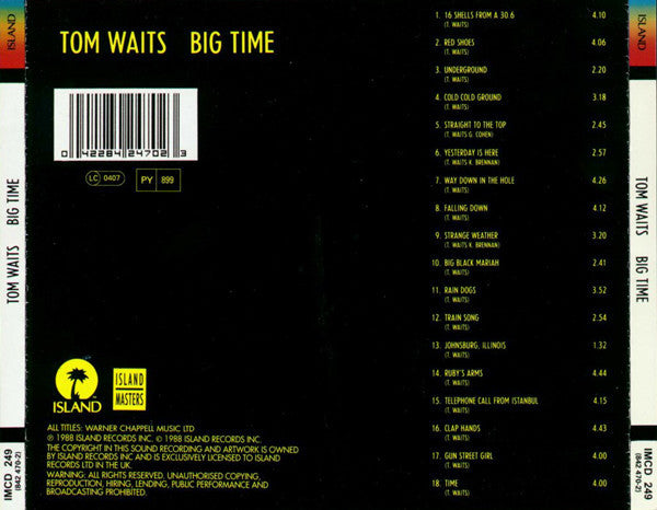 Tom Waits - Big Time (CD Tweedehands) - Discords.nl