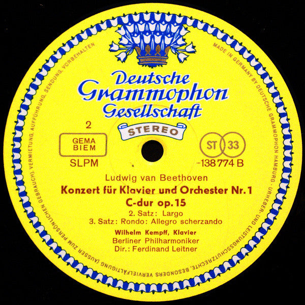 Ludwig van Beethoven, Wilhelm Kempff, Berliner Philharmoniker ∙ Ferdinand Leitner - Klavierkonzert Nr.1 C-Dur (LP Tweedehands) - Discords.nl