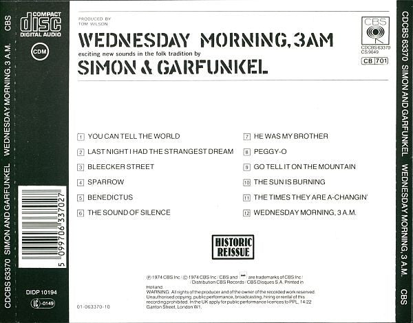 Simon & Garfunkel - Wednesday Morning, 3 A.M. (CD) - Discords.nl