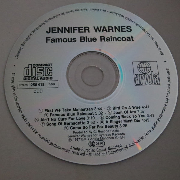 Jennifer Warnes - Famous Blue Raincoat (The Songs Of Leonard Cohen) (CD) - Discords.nl