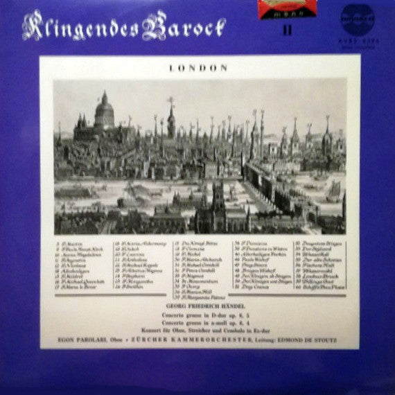 Edmond De Stoutz, Zürcher Kammerorchester, Egon Parolari, Georg Friedrich Händel - Klingendes Barock 11 - London (2) (LP Tweedehands)