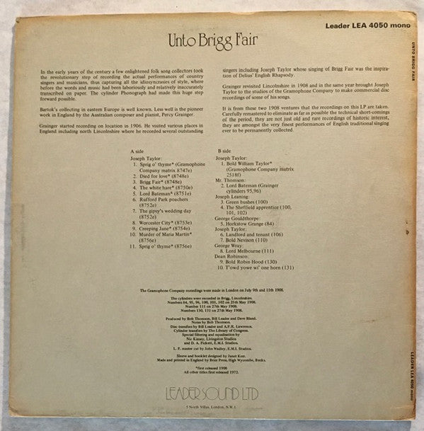 Various - Unto Brigg Fair (LP Tweedehands) - Discords.nl