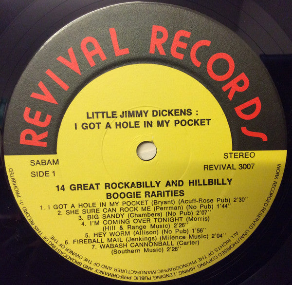 Little Jimmy Dickens - I Got A Hole In My Pocket (LP Tweedehands) - Discords.nl