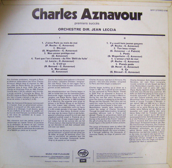 Charles Aznavour - Premiers Succès (LP Tweedehands) - Discords.nl