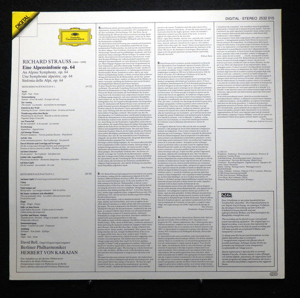 Richard Strauss, Berliner Philharmoniker · Herbert von Karajan - Eine Alpensinfonie (LP Tweedehands) - Discords.nl