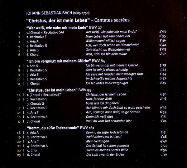 Johann Sebastian Bach - Collegium Vocale, Philippe Herreweghe - Christus, Der Ist Mein Leben (Cantatas BWV 27, 84, 95 & 161) (CD Tweedehands) - Discords.nl