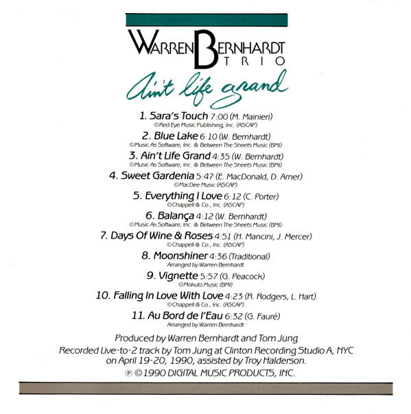 Warren Bernhardt Trio - Ain't Life Grand (CD Tweedehands) - Discords.nl