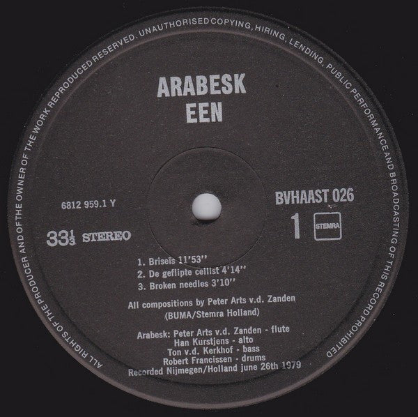 Arabesk - Een (LP Tweedehands) - Discords.nl
