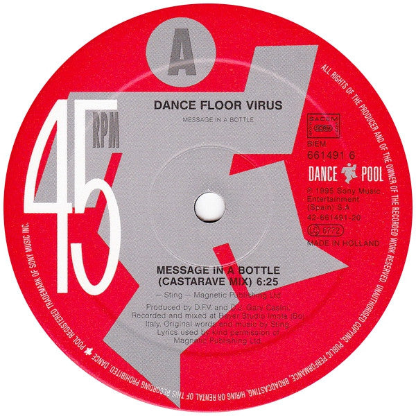 Dance Floor Virus - Message In A Bottle (12" Tweedehands) - Discords.nl