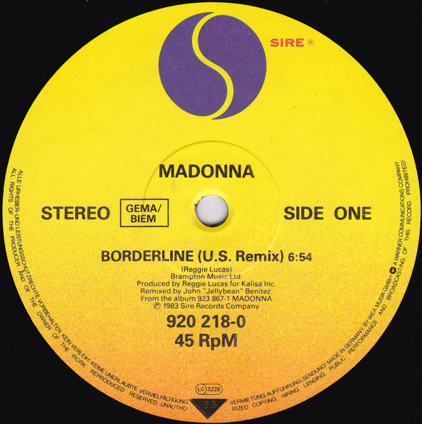 Madonna - Borderline (U.S. Remix) (12" Tweedehands) - Discords.nl